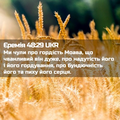 Picture 02 - Єремія 48:29 UKR - Ми чули про гордість Моава, - Bible Verse Picture