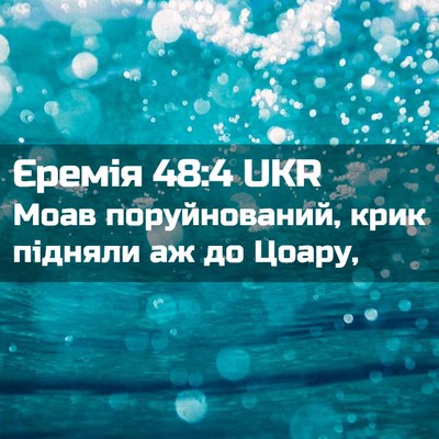 Picture 02 - Єремія 48:4 UKR - Моав поруйнований, крик - Bible Verse Picture
