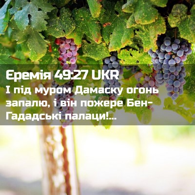 Picture 02 - Єремія 49:27 UKR - І під муром Дамаску огонь - Bible Verse Picture