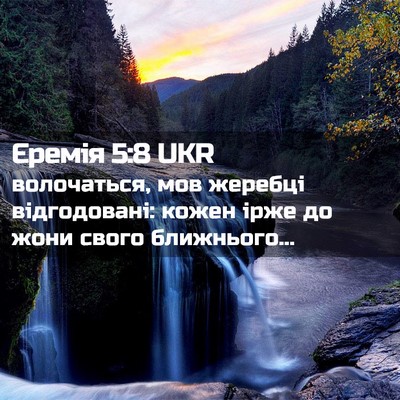 Picture 02 - Єремія 5:8 UKR - волочаться, мов жеребці - Bible Verse Picture