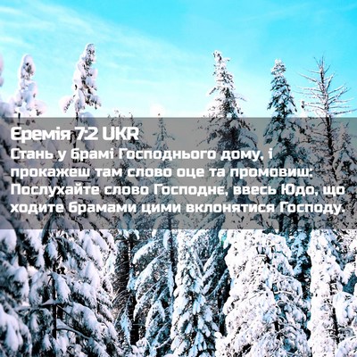 Picture 02 - Єремія 7:2 UKR - Стань у брамі Господнього - Bible Verse Picture