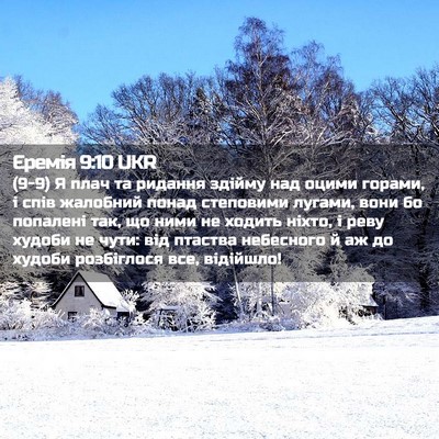 Picture 02 - Єремія 9:10 UKR - (9-9) Я плач та ридання - Bible Verse Picture