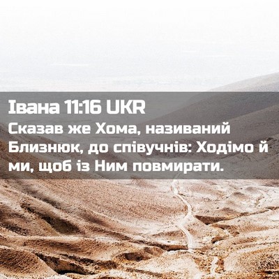 Picture 02 - Івана 11:16 UKR - Сказав же Хома, називаний - Bible Verse Picture