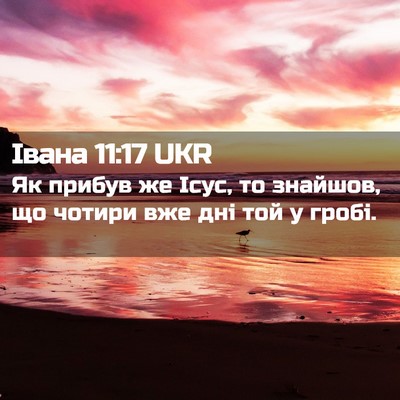 Picture 02 - Івана 11:17 UKR - Як прибув же Ісус, то - Bible Verse Picture