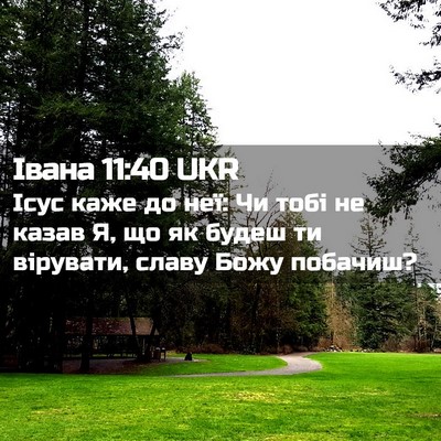 Picture 02 - Івана 11:40 UKR - Ісус каже до неї: Чи тобі не - Bible Verse Picture
