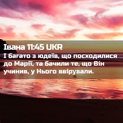 Picture 02 - Івана 11:45 UKR - І багато з юдеїв, що - Bible Verse Picture