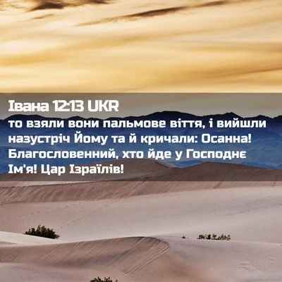 Picture 02 - Івана 12:13 UKR - то взяли вони пальмове - Bible Verse Picture