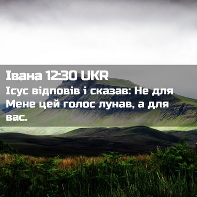 Picture 02 - Івана 12:30 UKR - Ісус відповів і сказав: Не - Bible Verse Picture