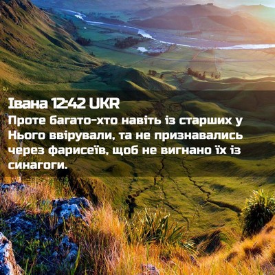 Picture 02 - Івана 12:42 UKR - Проте багато-хто навіть із - Bible Verse Picture