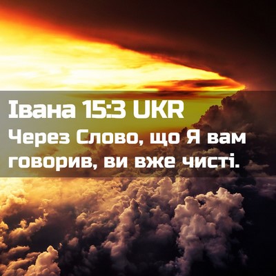 Picture 02 - Івана 15:3 UKR - Через Слово, що Я вам - Bible Verse Picture