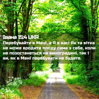 Picture 02 - Івана 15:4 UKR - Перебувайте в Мені, а Я в - Bible Verse Picture