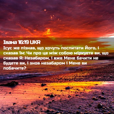 Picture 02 - Івана 16:19 UKR - Ісус же пізнав, що хочуть - Bible Verse Picture
