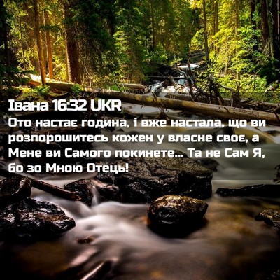 Picture 02 - Івана 16:32 UKR - Ото настає година, і вже - Bible Verse Picture
