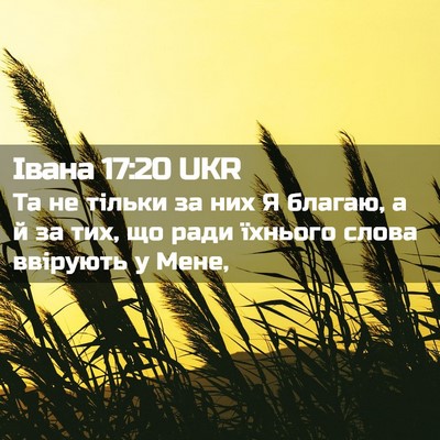 Picture 02 - Івана 17:20 UKR - Та не тільки за них Я - Bible Verse Picture