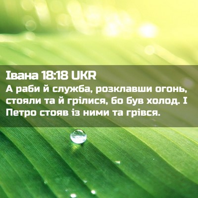 Picture 02 - Івана 18:18 UKR - А раби й служба, розклавши - Bible Verse Picture