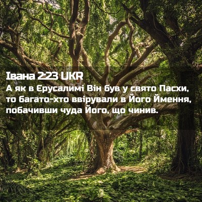 Picture 02 - Івана 2:23 UKR - А як в Єрусалимі Він був у - Bible Verse Picture