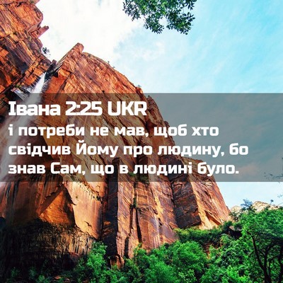 Picture 02 - Івана 2:25 UKR - і потреби не мав, щоб хто - Bible Verse Picture