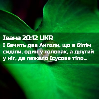 Picture 02 - Івана 20:12 UKR - І бачить два Анголи, що в - Bible Verse Picture