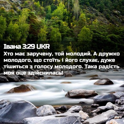 Picture 02 - Івана 3:29 UKR - Хто має заручену, той - Bible Verse Picture
