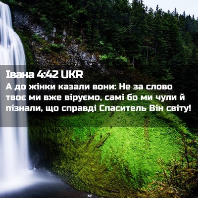 Picture 02 - Івана 4:42 UKR - А до жінки казали вони: Не - Bible Verse Picture