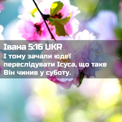 Picture 02 - Івана 5:16 UKR - І тому зачали юдеї - Bible Verse Picture
