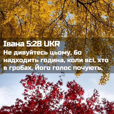 Picture 02 - Івана 5:28 UKR - Не дивуйтесь цьому, бо - Bible Verse Picture