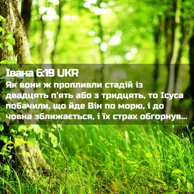Picture 02 - Івана 6:19 UKR - Як вони ж пропливли стадій - Bible Verse Picture
