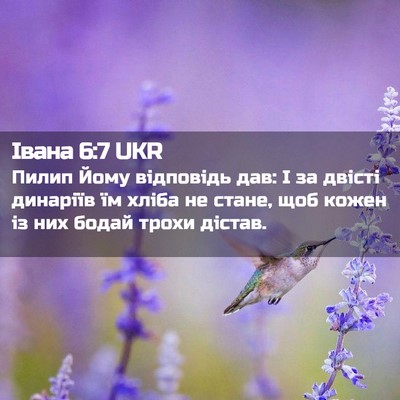 Picture 02 - Івана 6:7 UKR - Пилип Йому відповідь дав: І - Bible Verse Picture