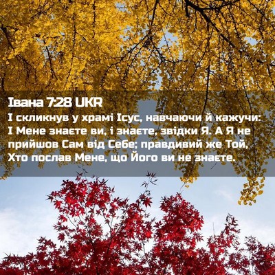 Picture 02 - Івана 7:28 UKR - І скликнув у храмі Ісус, - Bible Verse Picture