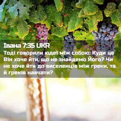 Picture 02 - Івана 7:35 UKR - Тоді говорили юдеї між - Bible Verse Picture