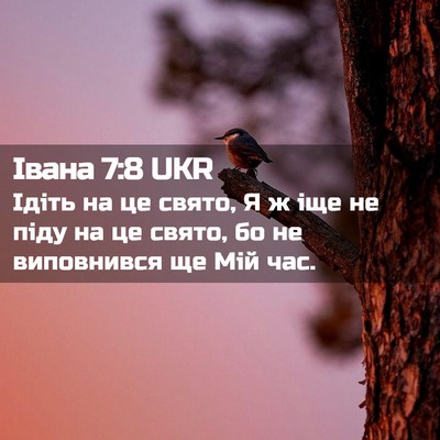 Picture 02 - Івана 7:8 UKR - Ідіть на це свято, Я ж іще - Bible Verse Picture