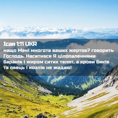Picture 02 - Ісая 1:11 UKR - нащо Мені многота ваших - Bible Verse Picture