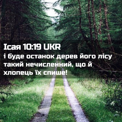 Picture 02 - Ісая 10:19 UKR - і буде останок дерев його - Bible Verse Picture