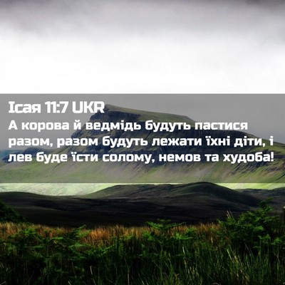 Picture 02 - Ісая 11:7 UKR - А корова й ведмідь будуть - Bible Verse Picture