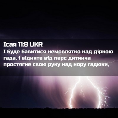 Picture 02 - Ісая 11:8 UKR - І буде бавитися немовлятко - Bible Verse Picture