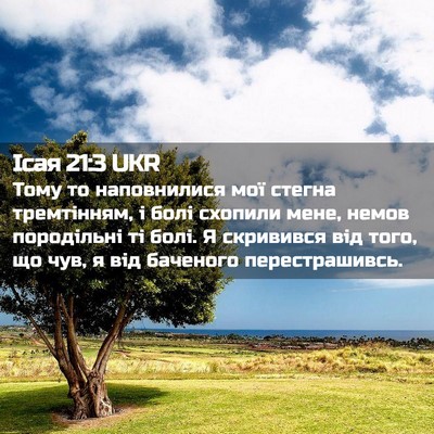 Picture 02 - Ісая 21:3 UKR - Тому то наповнилися мої - Bible Verse Picture