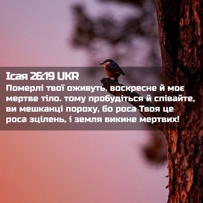 Picture 02 - Ісая 26:19 UKR - Померлі твої оживуть, - Bible Verse Picture