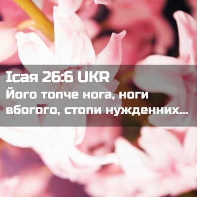 Picture 02 - Ісая 26:6 UKR - Його топче нога, ноги - Bible Verse Picture
