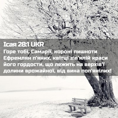Picture 02 - Ісая 28:1 UKR - Горе тобі, Самарії, короні - Bible Verse Picture