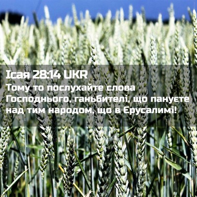 Picture 02 - Ісая 28:14 UKR - Тому то послухайте слова - Bible Verse Picture