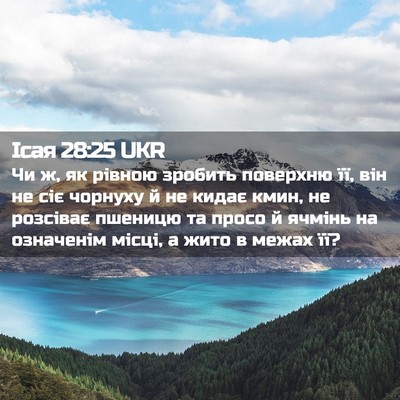 Picture 02 - Ісая 28:25 UKR - Чи ж, як рівною зробить - Bible Verse Picture