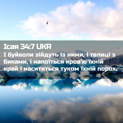 Picture 02 - Ісая 34:7 UKR - І буйволи зійдуть із ними, - Bible Verse Picture
