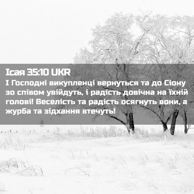 Picture 02 - Ісая 35:10 UKR - І Господні викупленці - Bible Verse Picture