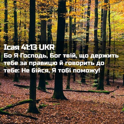 Picture 02 - Ісая 41:13 UKR - Бо Я Господь, Бог твій, що - Bible Verse Picture