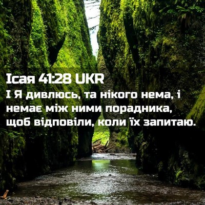 Picture 02 - Ісая 41:28 UKR - І Я дивлюсь, та нікого нема, - Bible Verse Picture