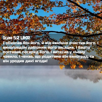 Picture 02 - Ісая 5:2 UKR - І обкопав Він його, й від - Bible Verse Picture