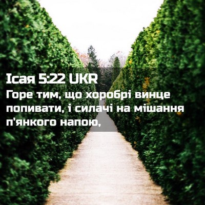 Picture 02 - Ісая 5:22 UKR - Горе тим, що хоробрі винце - Bible Verse Picture