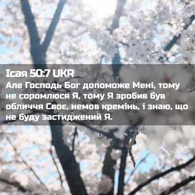 Picture 02 - Ісая 50:7 UKR - Але Господь Бог допоможе - Bible Verse Picture