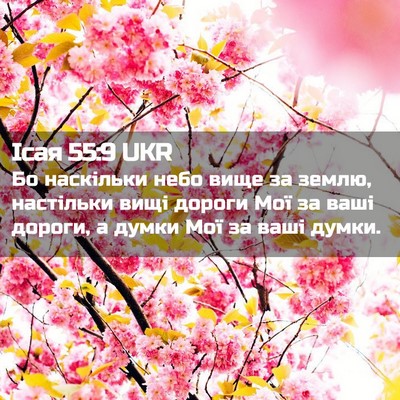 Picture 02 - Ісая 55:9 UKR - Бо наскільки небо вище за - Bible Verse Picture
