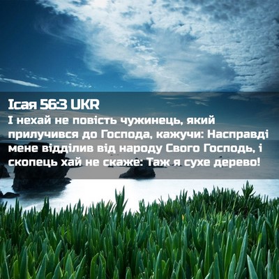 Picture 02 - Ісая 56:3 UKR - І нехай не повість - Bible Verse Picture